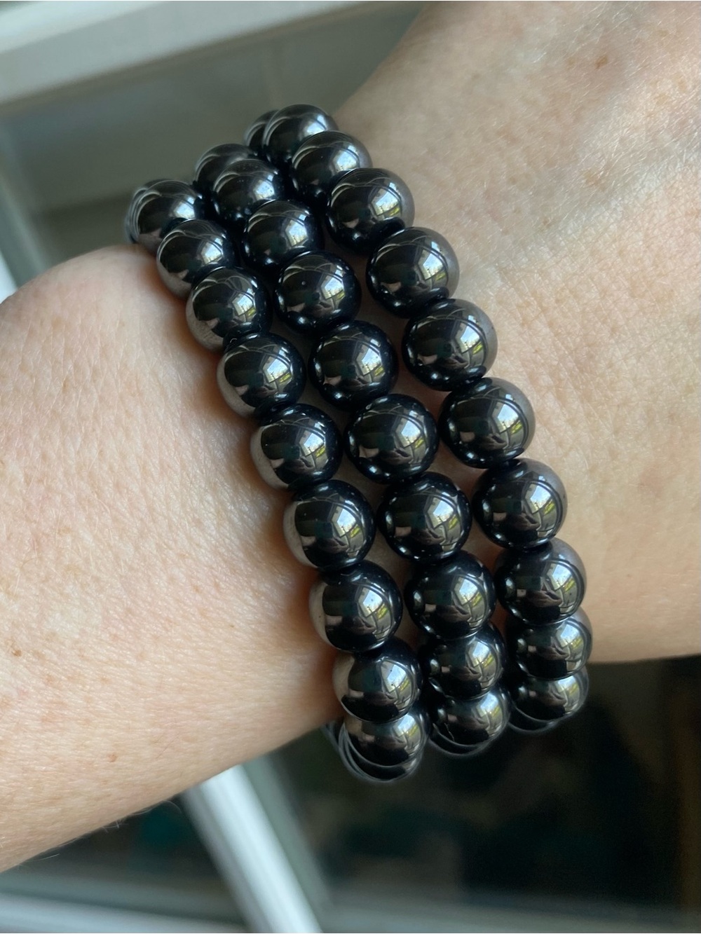 🖤 Hematite 8mm Stretch Bracelet – Grounding • Protection • Balance - Picture 5 of 5